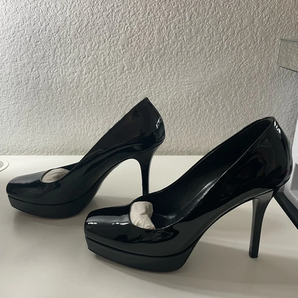 Vintage Gucci Patent Leather Pumps Black Vernice Crystal Nero - Size 9 Authentic - Picture 8 of 16